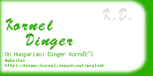 kornel dinger business card